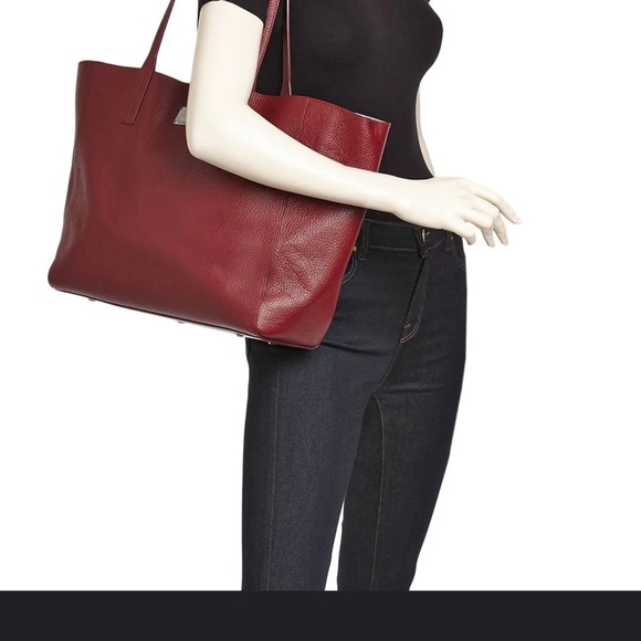 MCM Wandel Burgundy and Silver Reversible Leather Tote - Picture 15 of 16